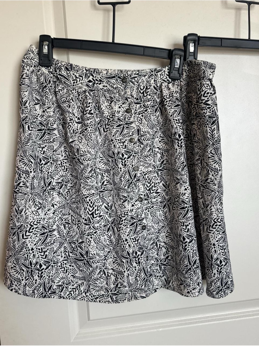 Maurices Black and White Printed Skater Skirt